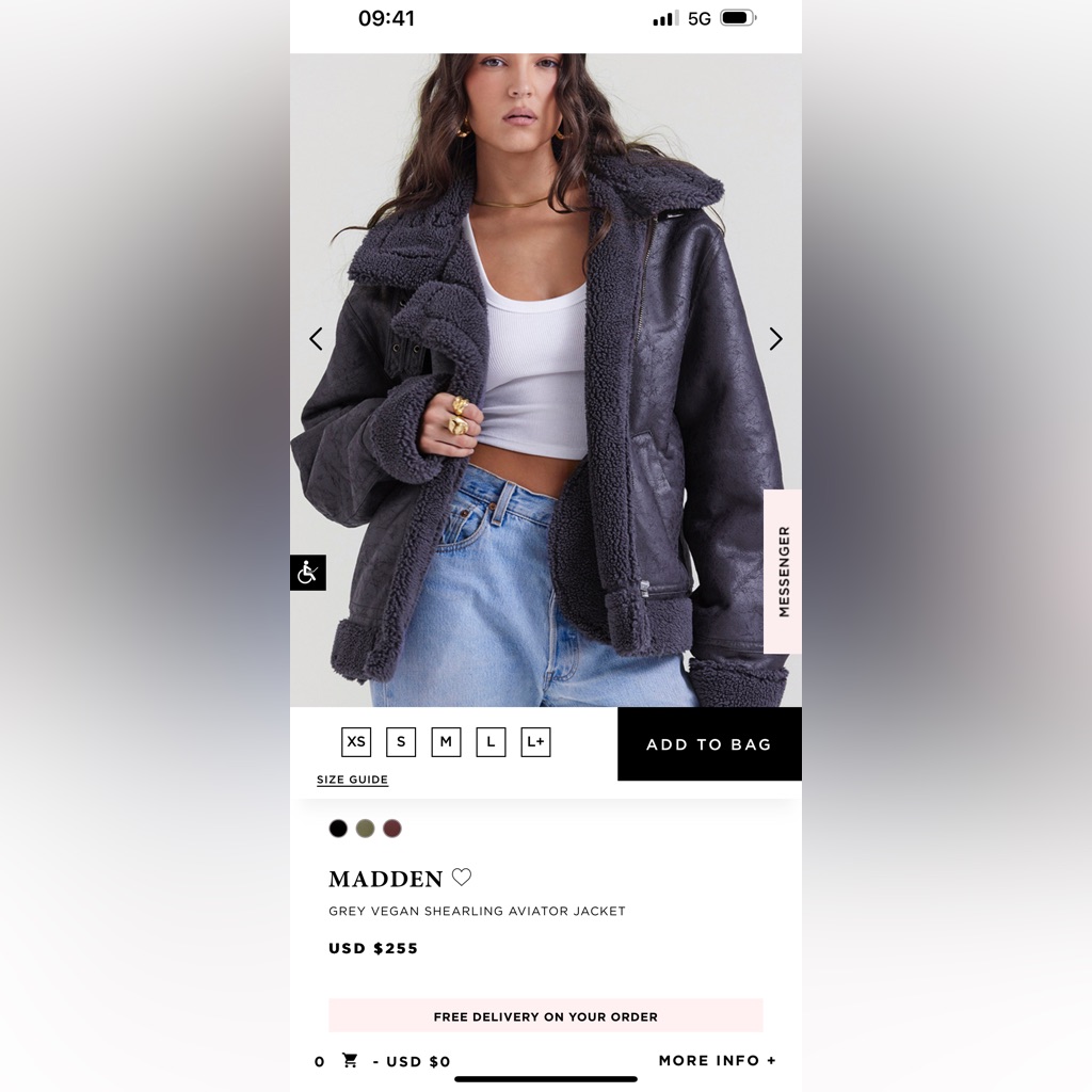 House Of Cb Grey Madden Shearling Vegan Leather Jacket